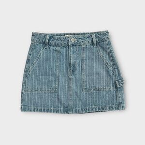 PacSun Striped Denim Cargo Mini Skirt